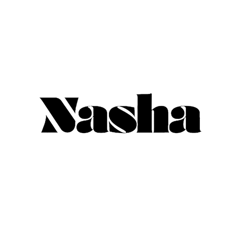 Black 'Nasha' logo on a white background