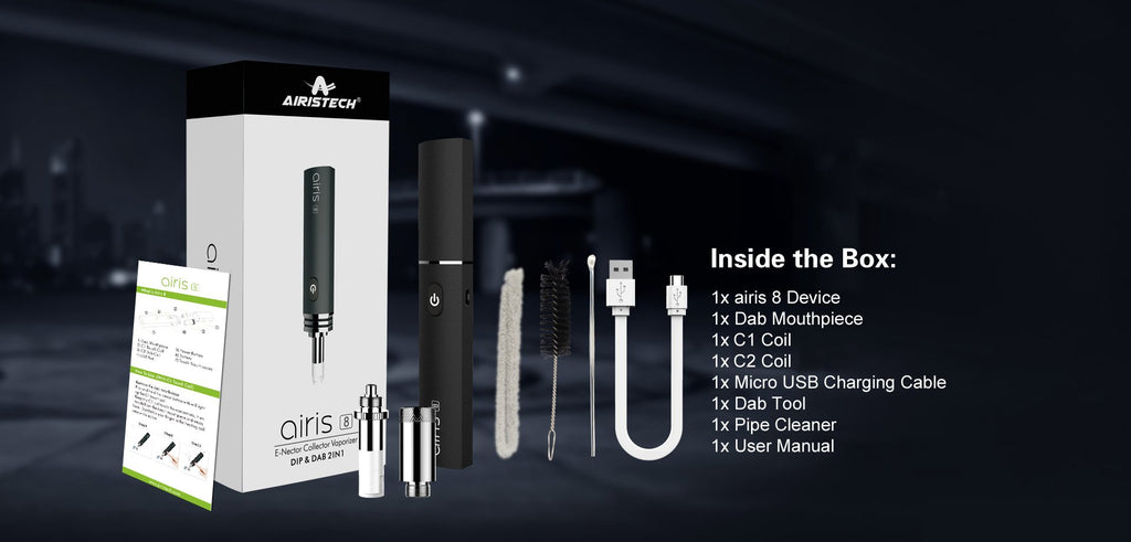 Airis 8 Battery Dab Pen & Nectar Collector Wax Vaporizer